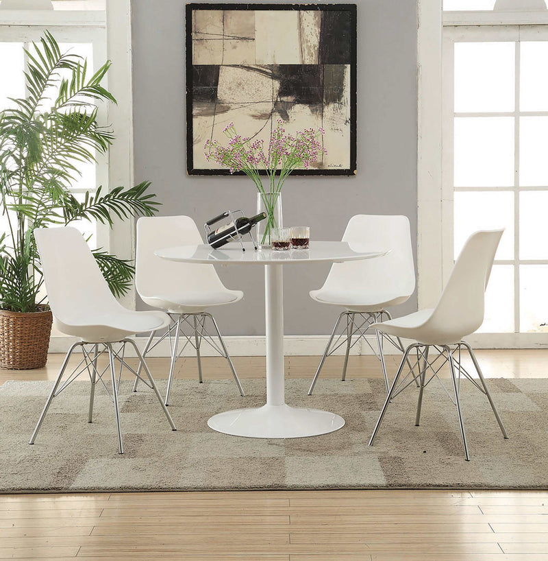 Lowry White Round Dining Table - Ornate Home