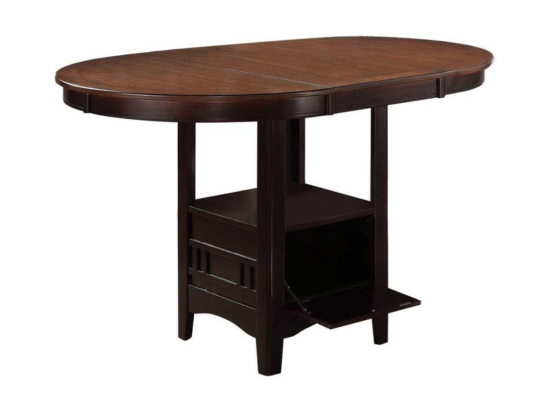Lavon Light Chestnut & Espresso Oval Counter Height Table - Ornate Home