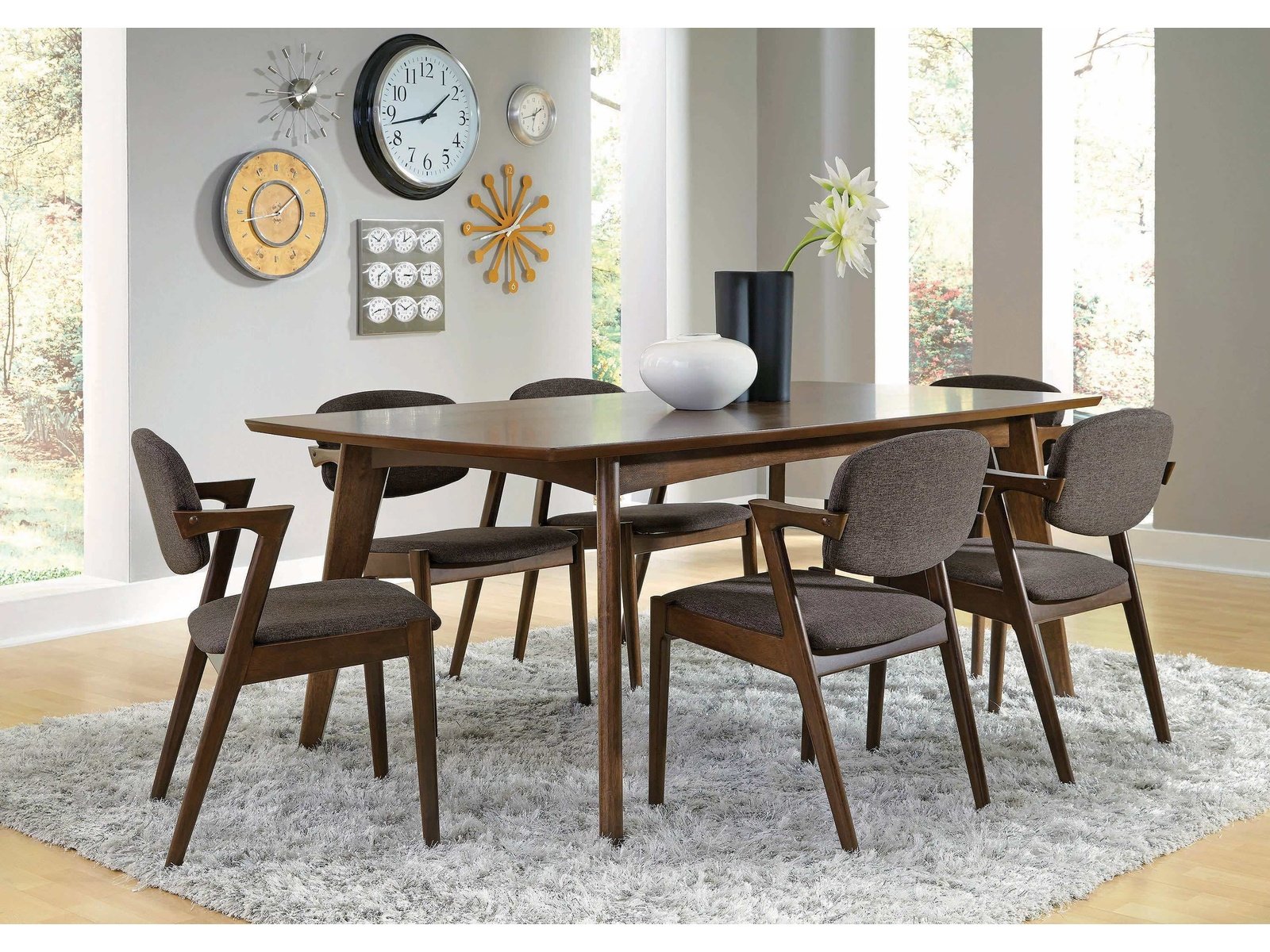 Malone Dark Walnut & Grey Dining Room Sets - Ornate Home