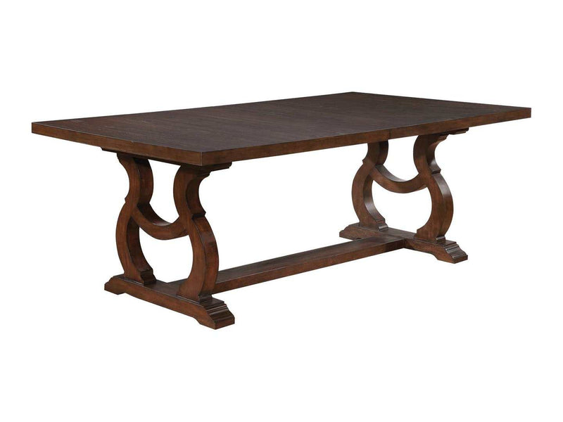 Brockway Antique Java Cove Trestle Dining Table - Ornate Home