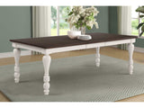 Madelyn Dark Cocoa & Coastal White Dining Table w/ Extension Leaf - Ornate Home