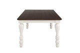 Madelyn Dark Cocoa & Coastal White Dining Table w/ Extension Leaf - Ornate Home