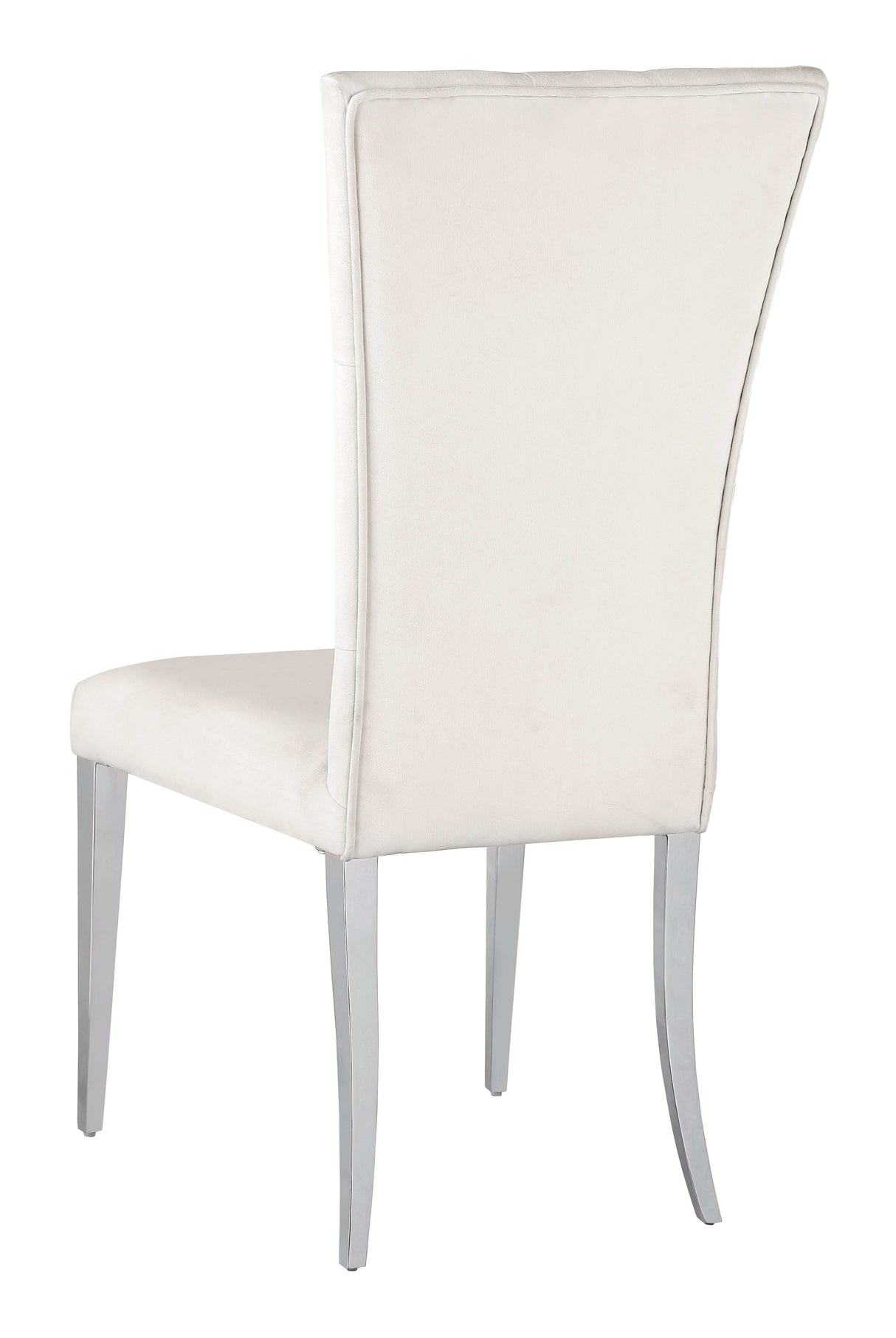 Kerwin White & Chrome Tufted Side Chair (Set of 2) - Ornate Home