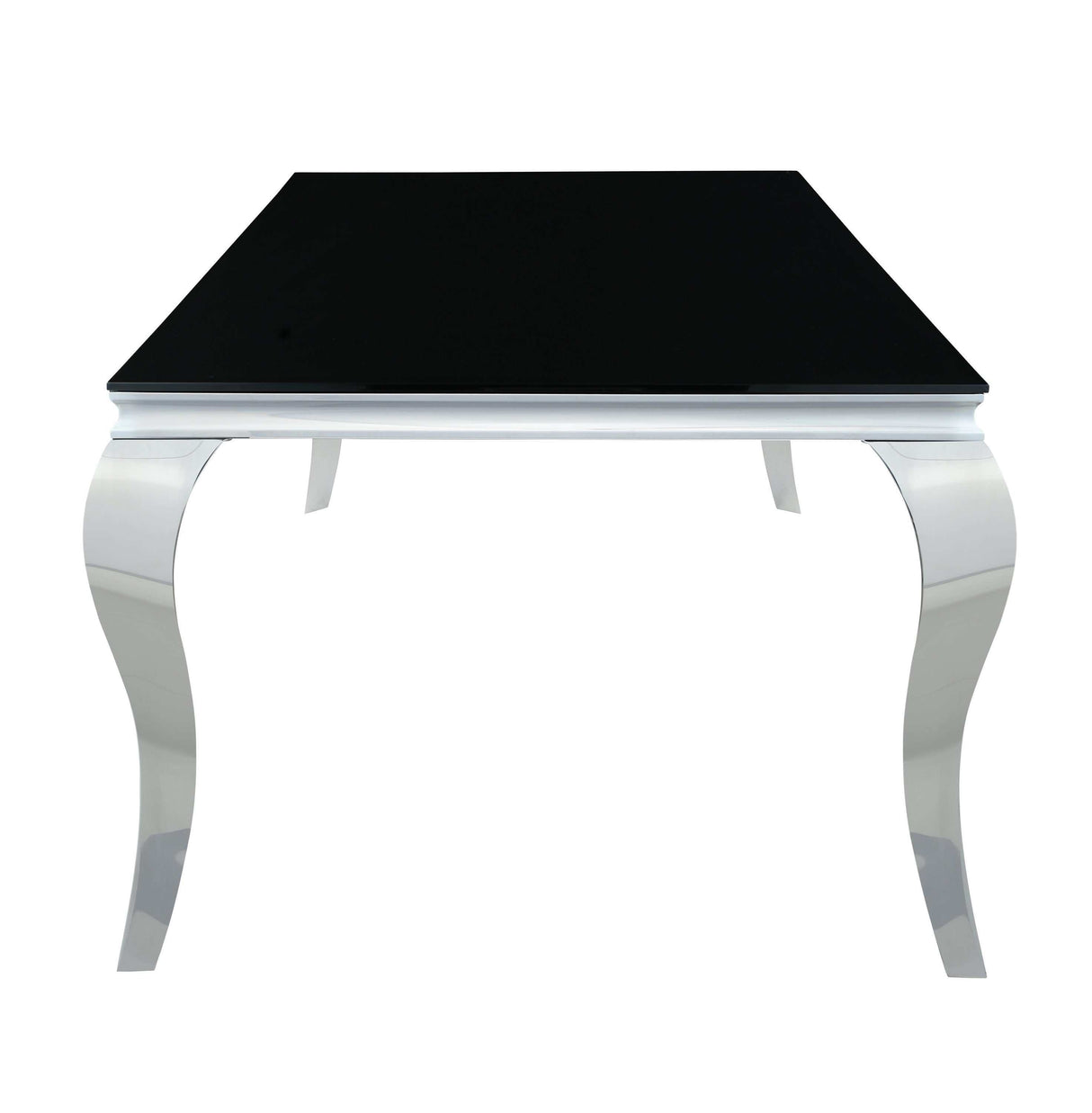 Carone Black & Chrome Glass Top Dining Table - Ornate Home