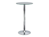 Zac Chrome Glass Top Round Bar Table - Ornate Home