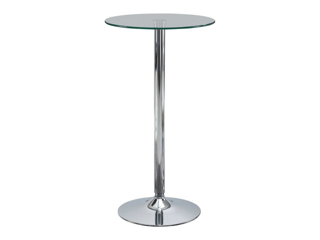 Zac Chrome Glass Top Round Bar Table - Ornate Home