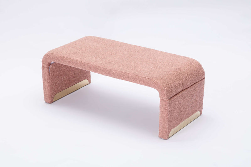 Angel Multi-Functional Pink Bench With Gold Metal Legs - Ornate Home