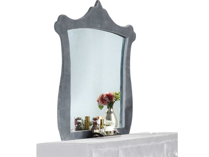Dante Gray Velvet Mirror - Ornate Home