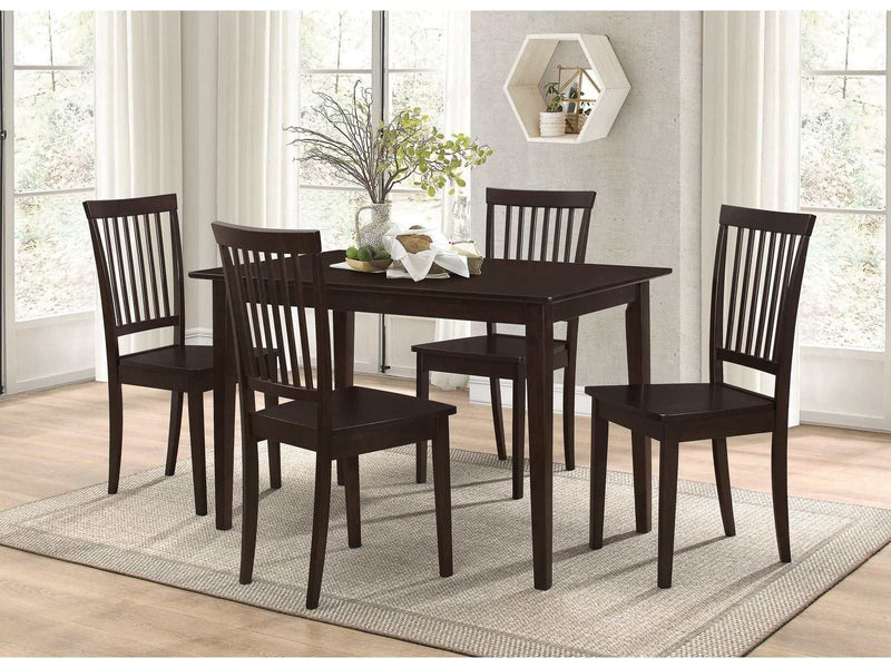 Oakdale Cappuccino 5pc Dining Set - Ornate Home