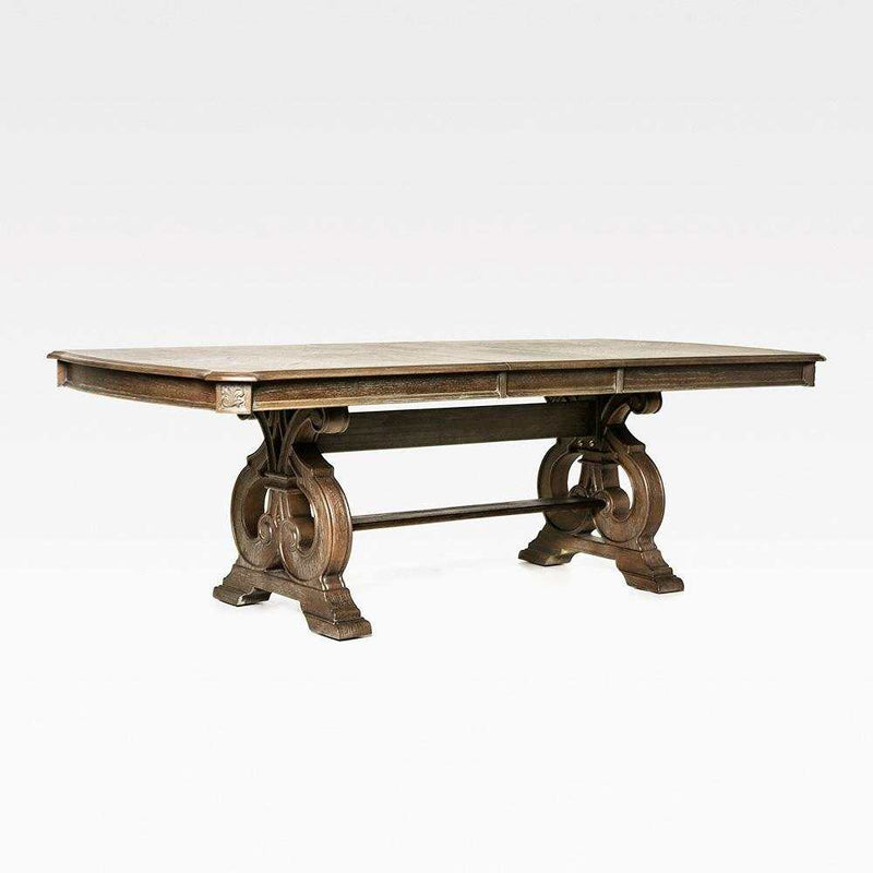 Arcadia - Rustic Brown - Dining Table w/ 18" Leaf - Ornate Home