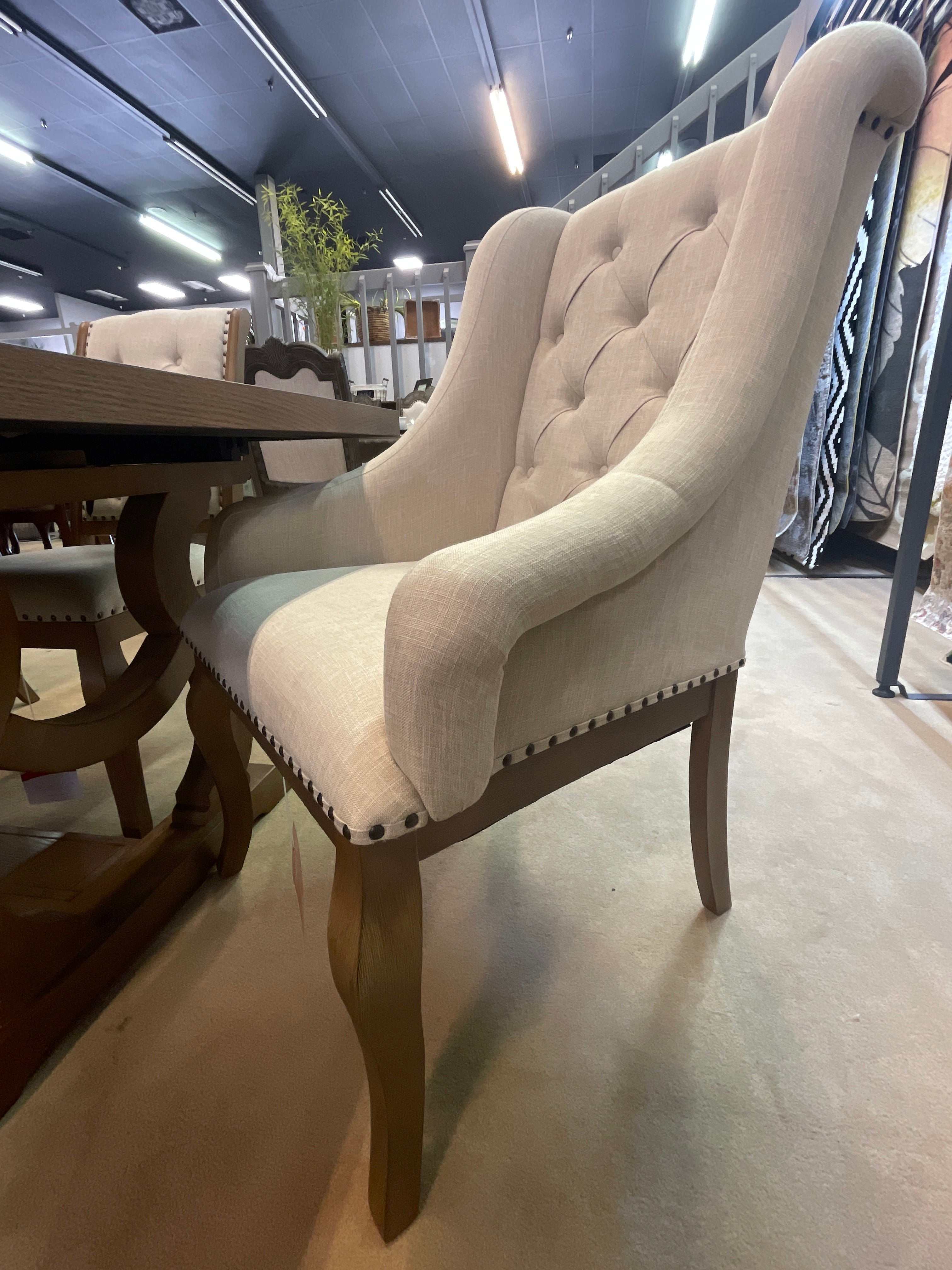 Brockway Cream & Barley Brown Arm Chairs (Set of 2) - Ornate Home