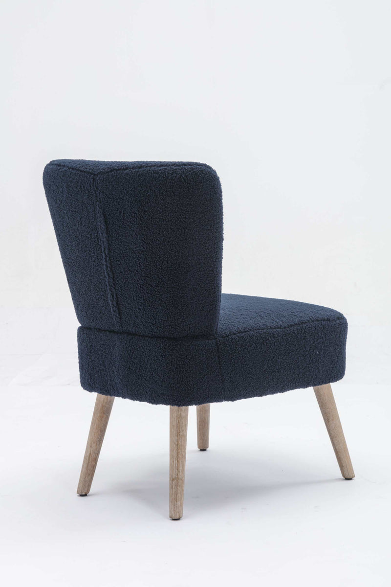 Smithe Teddy Button Accent Slipper Chair Blue