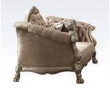 Dresden Bone Velvet & Gold Patina Sofa w/7 Pillows - Ornate Home