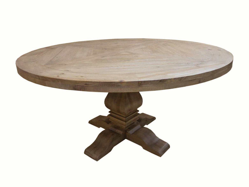 Florence - Rustic Smoke - Round Pedestal Dining Table - Ornate Home
