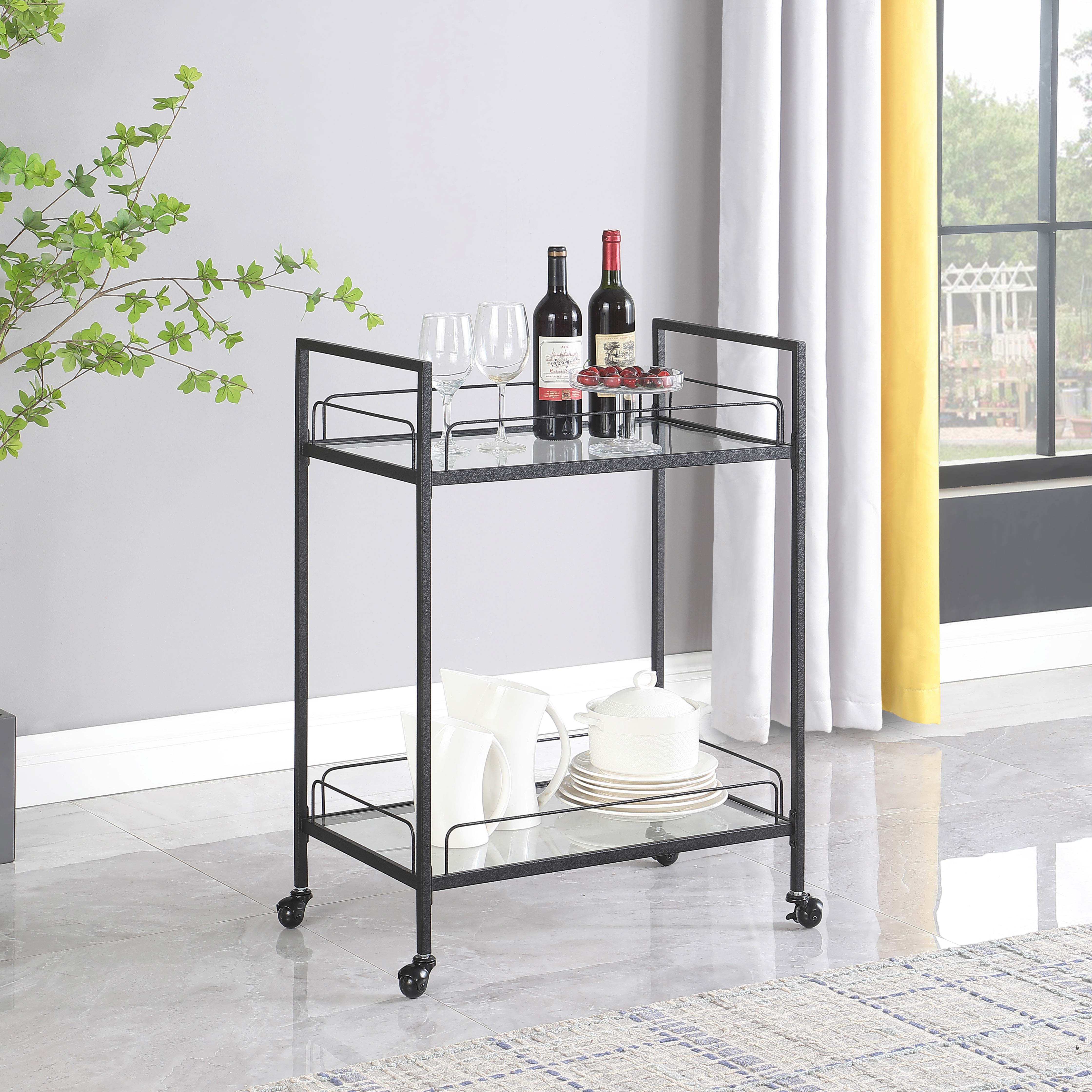 Curltis Black Bar Cart - Ornate Home