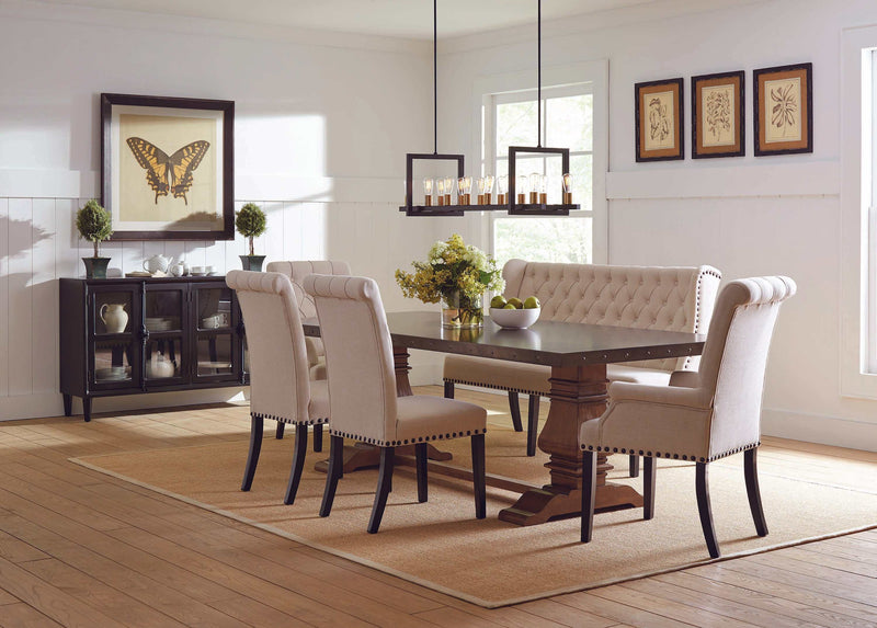 Mapleton Rustic Espresso & Beige Arm Chair - Ornate Home