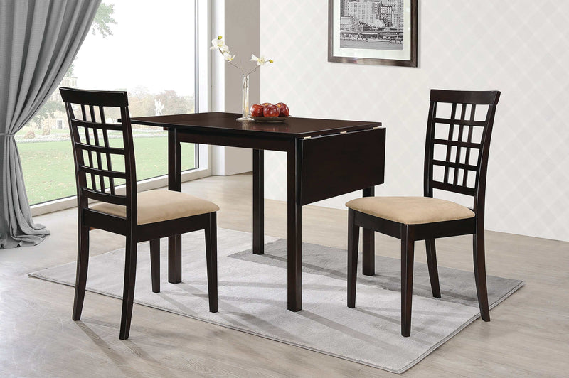 Kelso Cappuccino & Tan 3pc Dining Set - Ornate Home