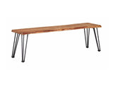 Sherman Natural Acacia & Matte Black Dining Bench - Ornate Home