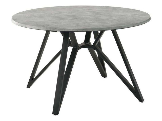 Myra Grey & Gun Metal Round Dining Table - Ornate Home