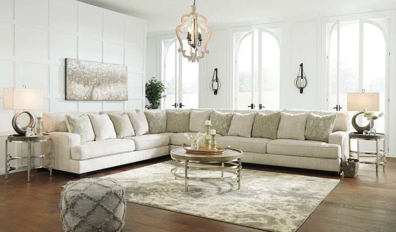 Rawcliffe Parchment 4pc Sectional Sofa - Ornate Home