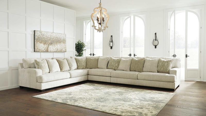 Rawcliffe Parchment 4pc Sectional Sofa - Ornate Home