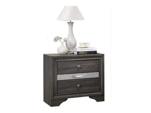 Matrix Gray Nightstand - Ornate Home