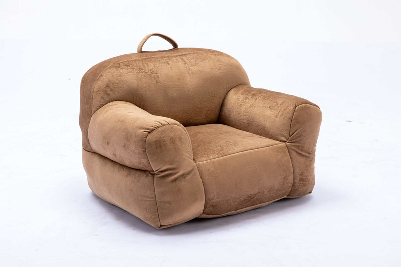 King Kids' Brown Velvet Bean Bag Chair