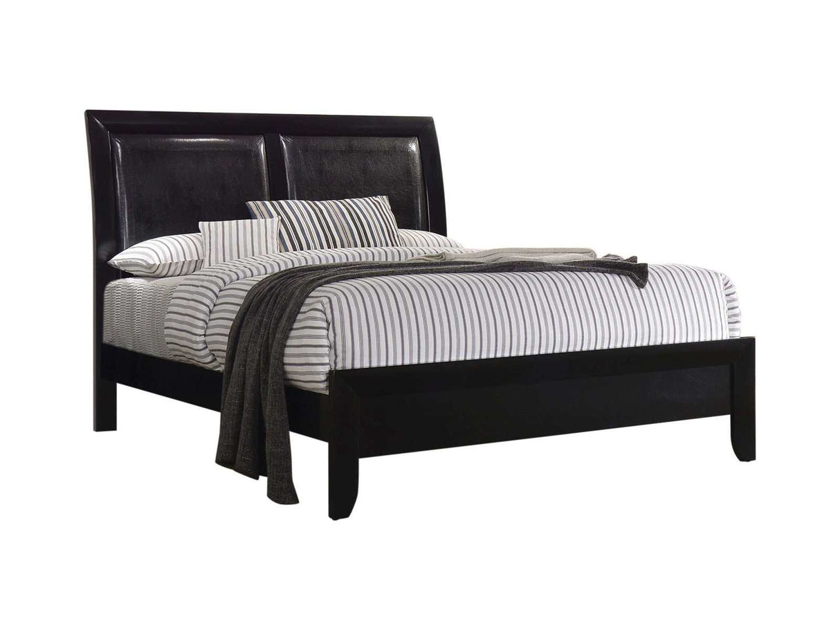 Briana Black Queen Panel Bed - Ornate Home