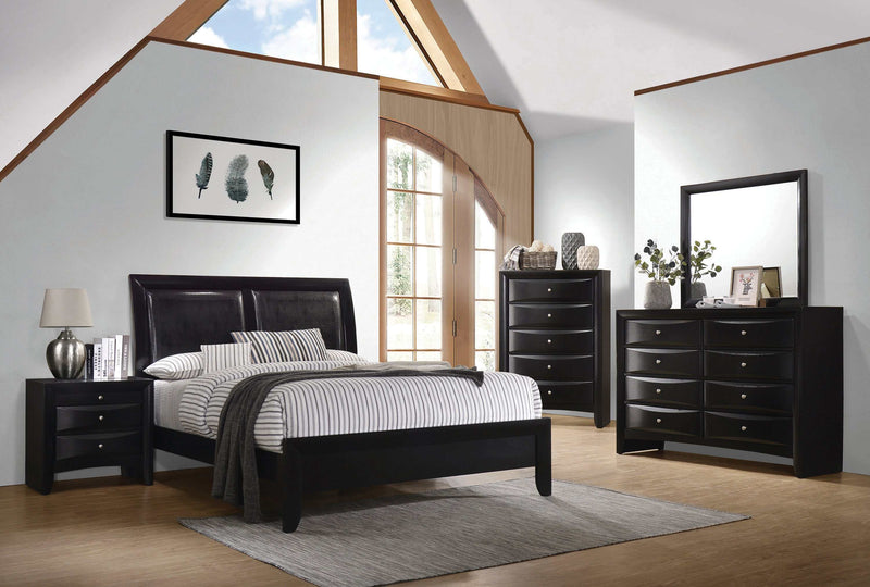 Briana - Black - 5pc Queen Panel Bedroom Set - Ornate Home