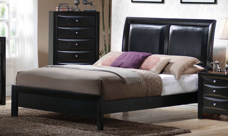 Briana Black Queen Panel Bed - Ornate Home