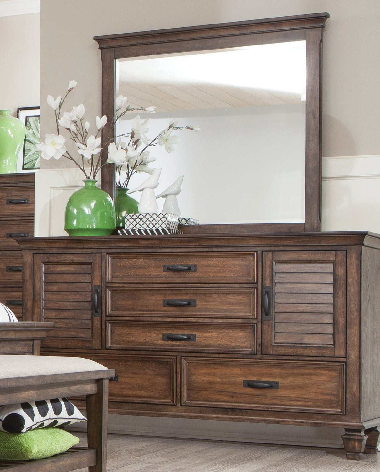 Franco Burnished Oak Dresser - Ornate Home