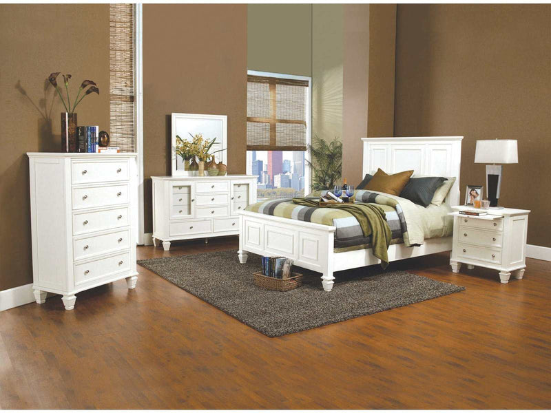 Sandy Beach White 4pc Eastern King Bedroom Set - Ornate Home