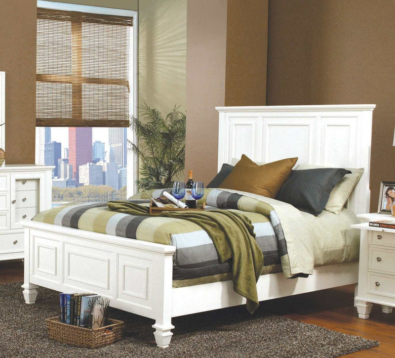 Sandy Beach - White - California King Panel Bed - Ornate Home