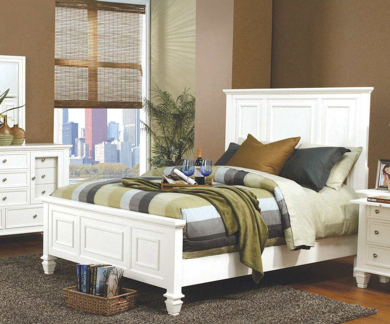 Sandy Beach - White - Queen Panel Bed - Ornate Home