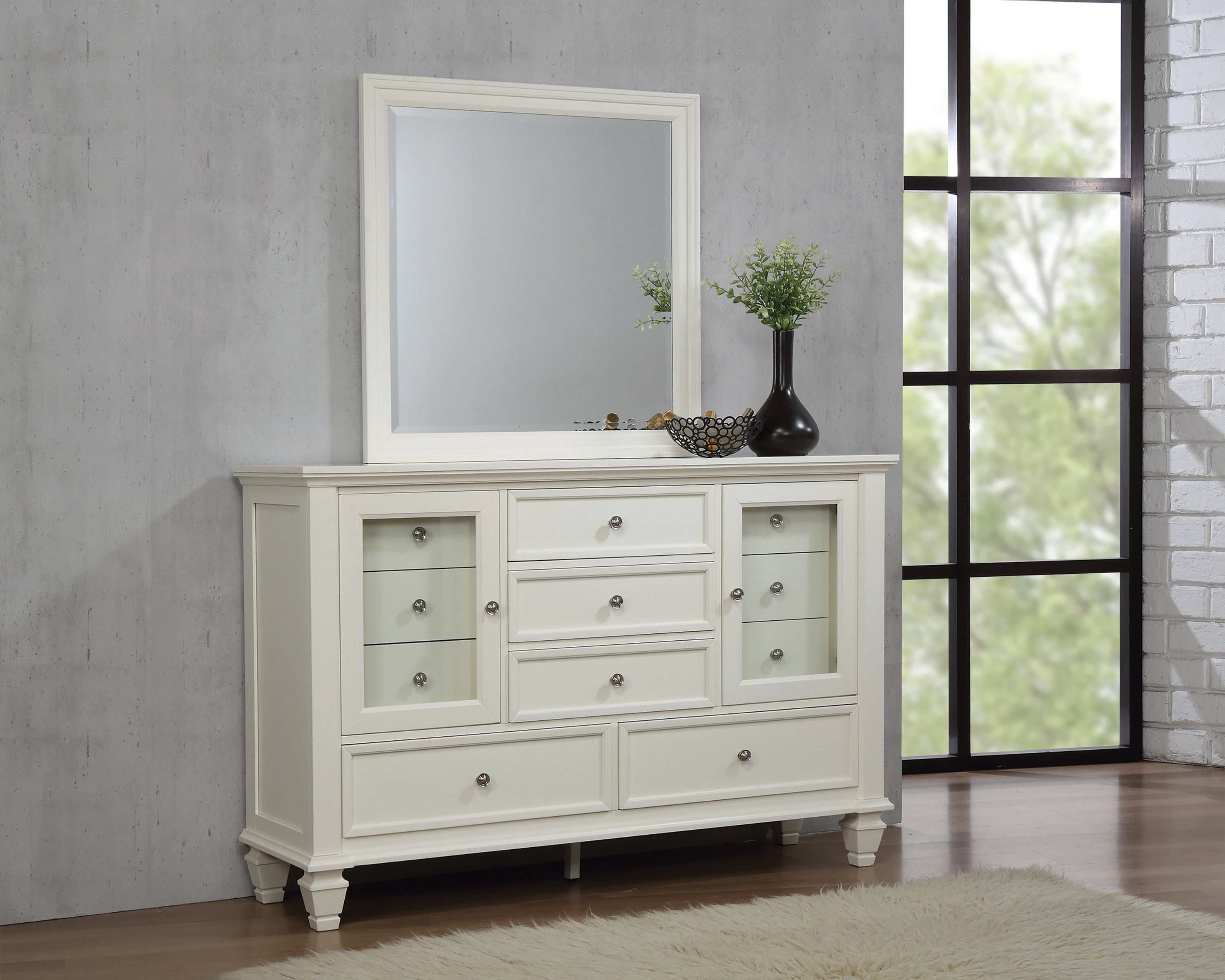 Sandy Beach White 4pc Eastern King Bedroom Set - Ornate Home