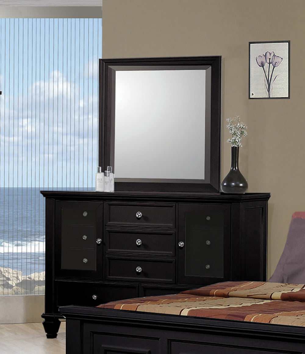 Sandy Beach Black 4pc California King Bedroom Set - Ornate Home