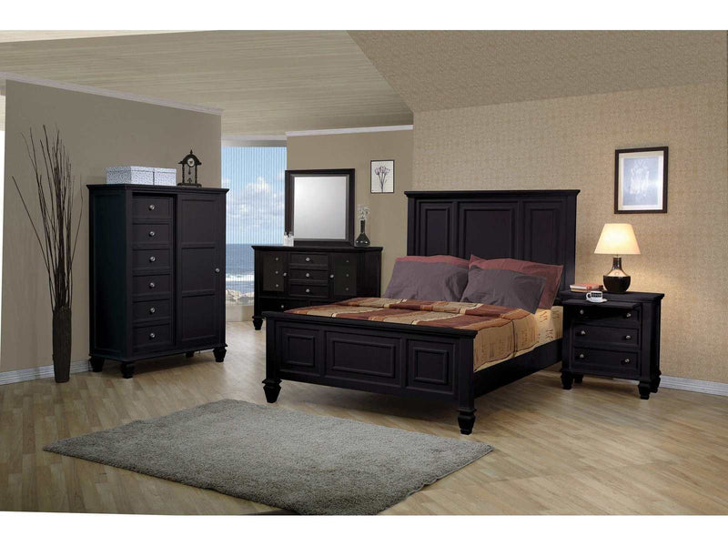 Sandy Beach Black 4pc Queen Bedroom Set - Ornate Home