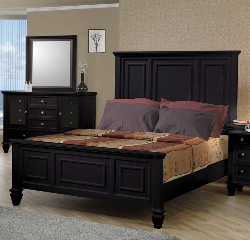 Sandy Beach - Black - Queen Panel Bed - Ornate Home