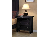 Sandy Beach Black Nightstand w/ Tray - Ornate Home