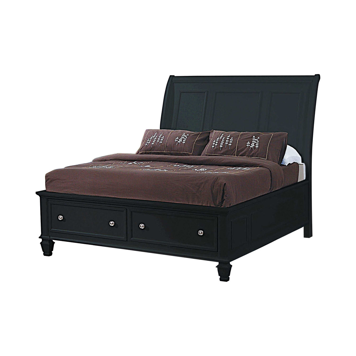 Sandy Beach Black Queen Storage Bed - Ornate Home