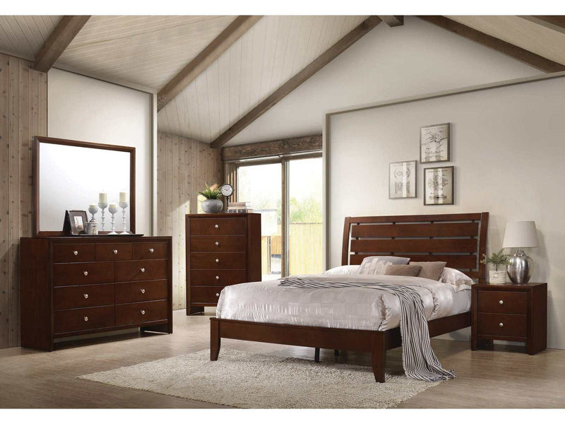 Serenity Rich Merlot 5pc Eastern King Panel Bedroom Set - Ornate Home