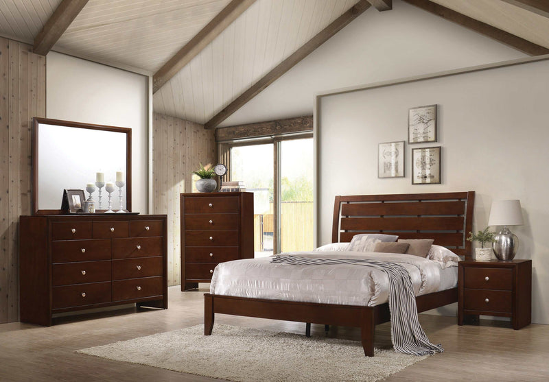 Serenity Rich Merlot California King Panel Bed - Ornate Home