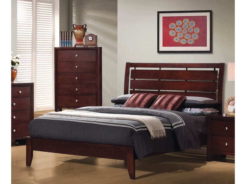 Serenity Rich Merlot Queen Panel Bed - Ornate Home