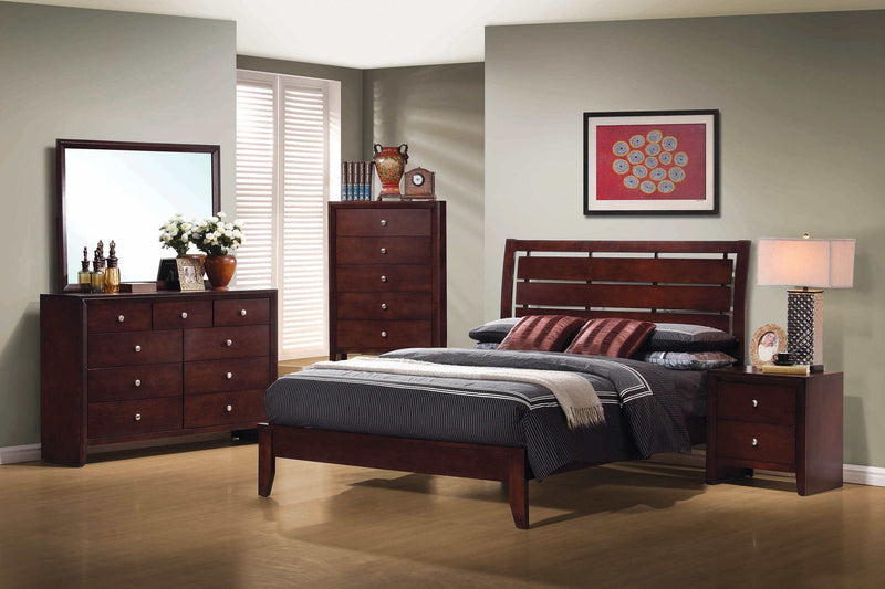 Serenity - Rich Merlot - 4pc Eastern King Panel Bedroom Set - Ornate Home