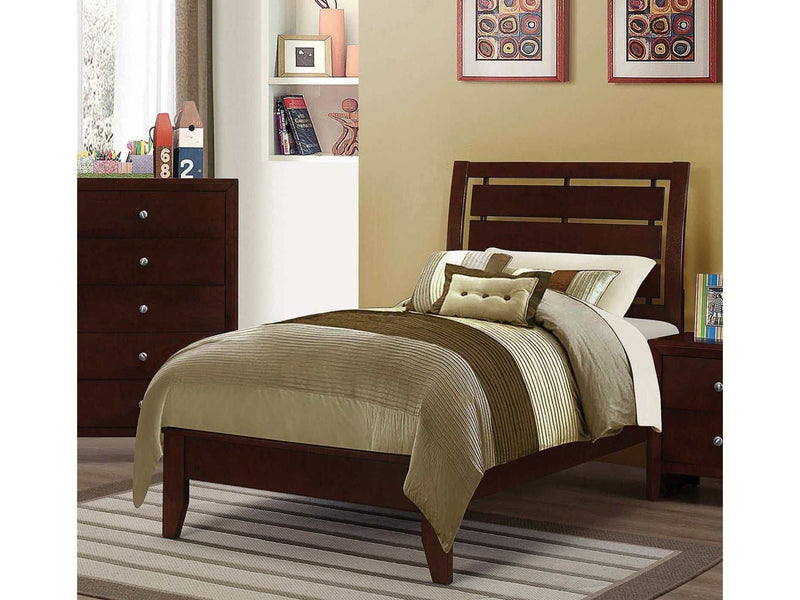 Serenity Rich Merlot Twin Panel Bed - Ornate Home
