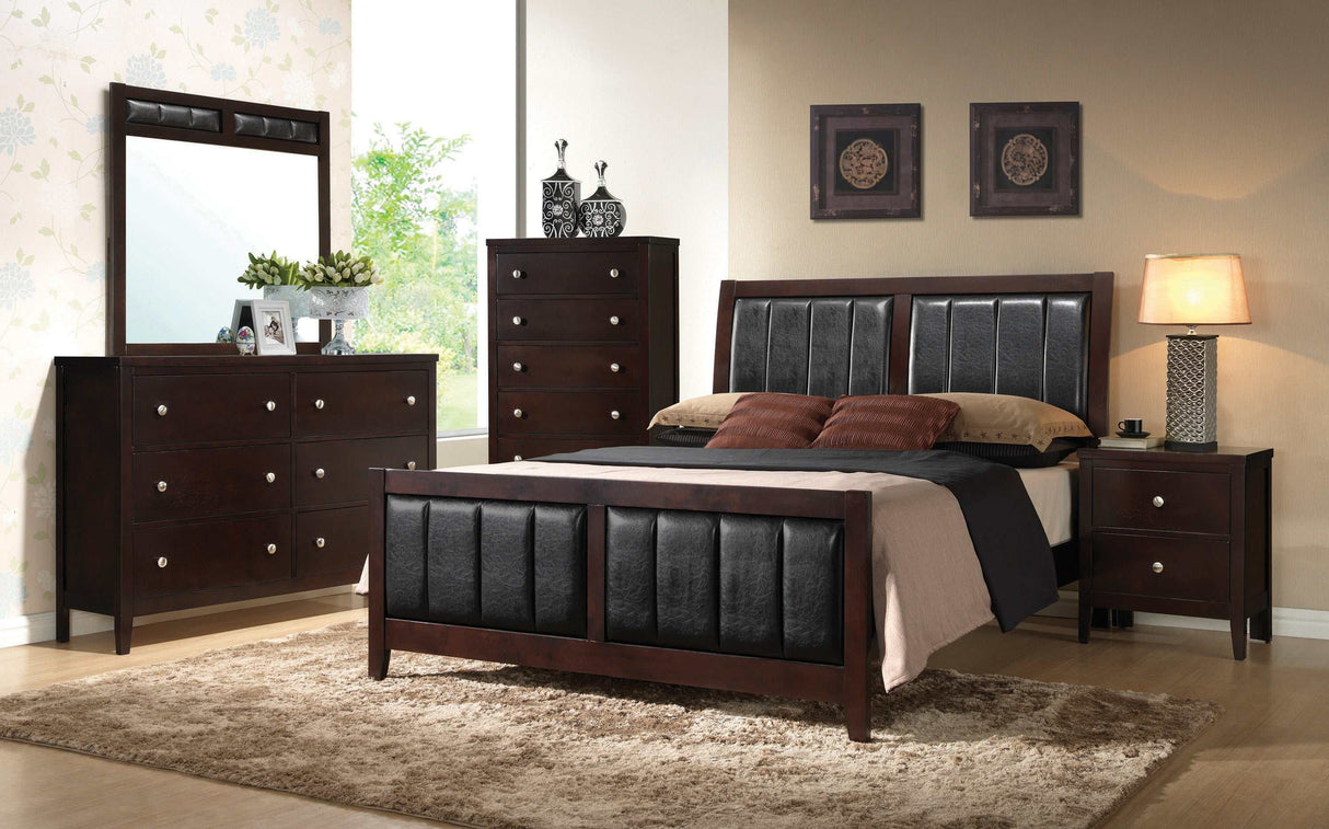 Carlton Cappuccino & Black Queen Bed - Ornate Home