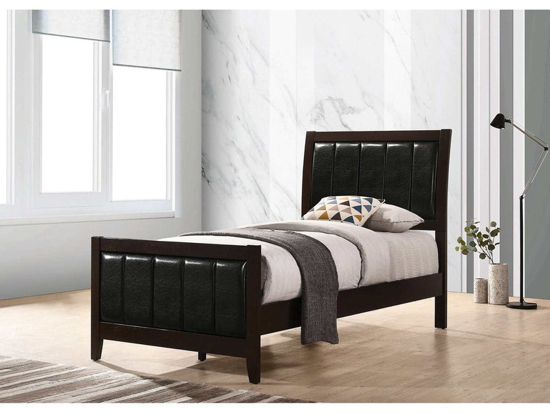Carlton Cappuccino & Black Twin Panel Bed - Ornate Home