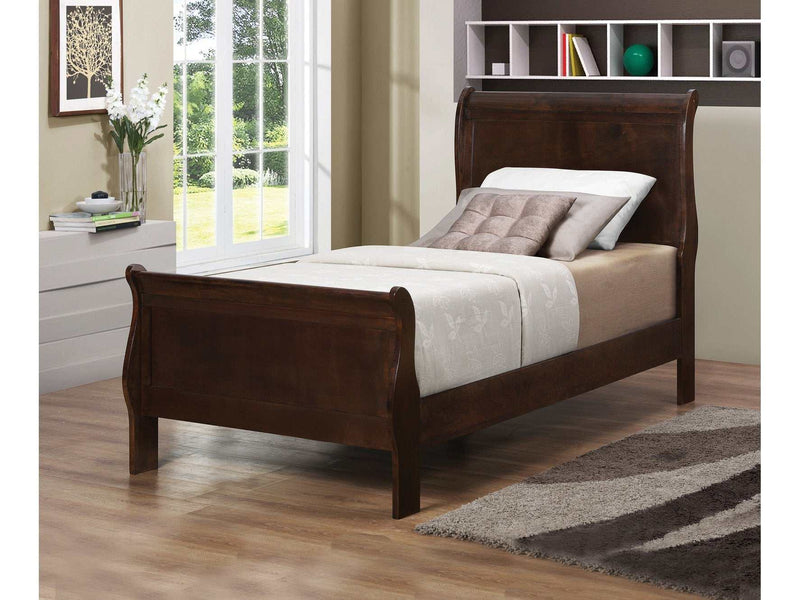 Louis Philippe Cappuccino Twin Panel Bed - Ornate Home