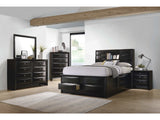 Briana Black 5pc Queen Bedroom Set w/ Storage - Ornate Home