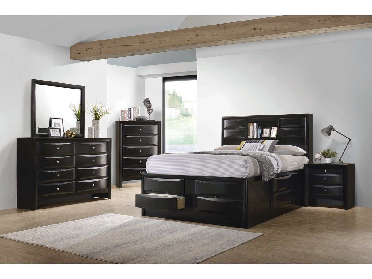 Briana Black 4pc Eastern King Bedroom Set w/ Storage - Ornate Home